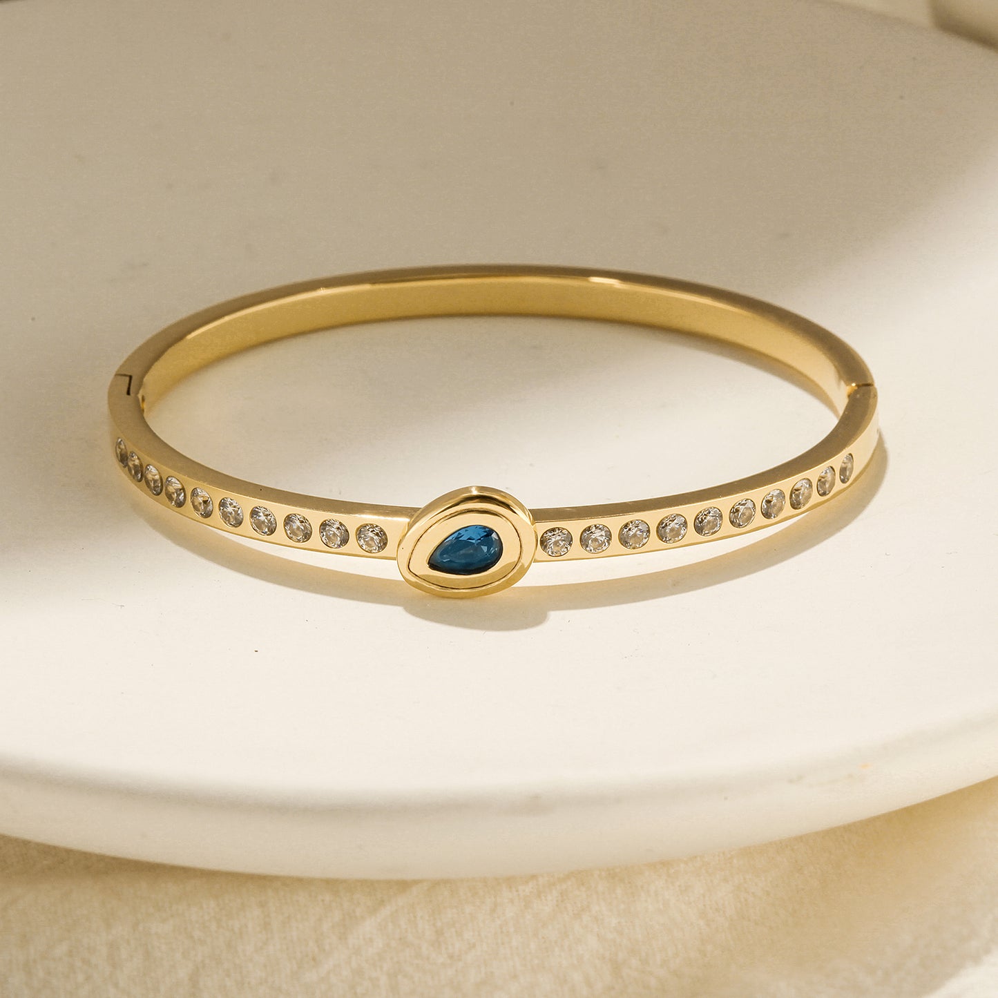 Stainless steel gemstone bracelet-NSB1822ST-S