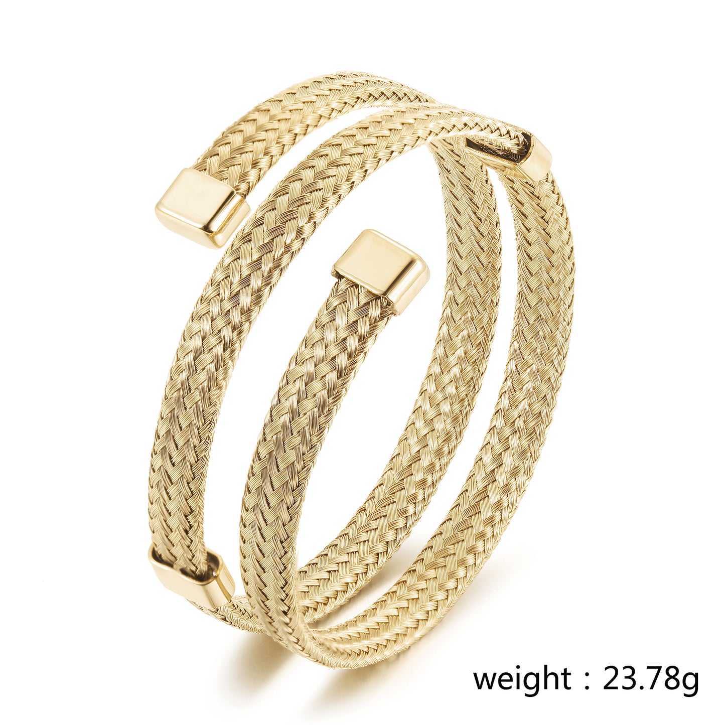 Cable wrapped creative bracelet-NSB1825STGC