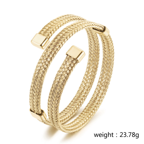 Cable wrapped creative bracelet-NSB1825STGC