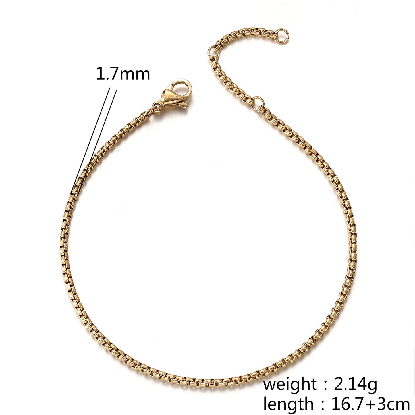 Golden chain hollow bracelet-NSB1827STGC-S-6.6