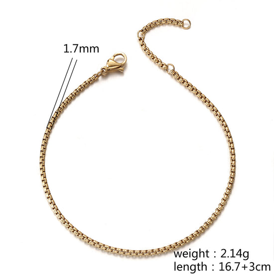 Golden chain hollow bracelet-NSB1827STGC-S-6.6