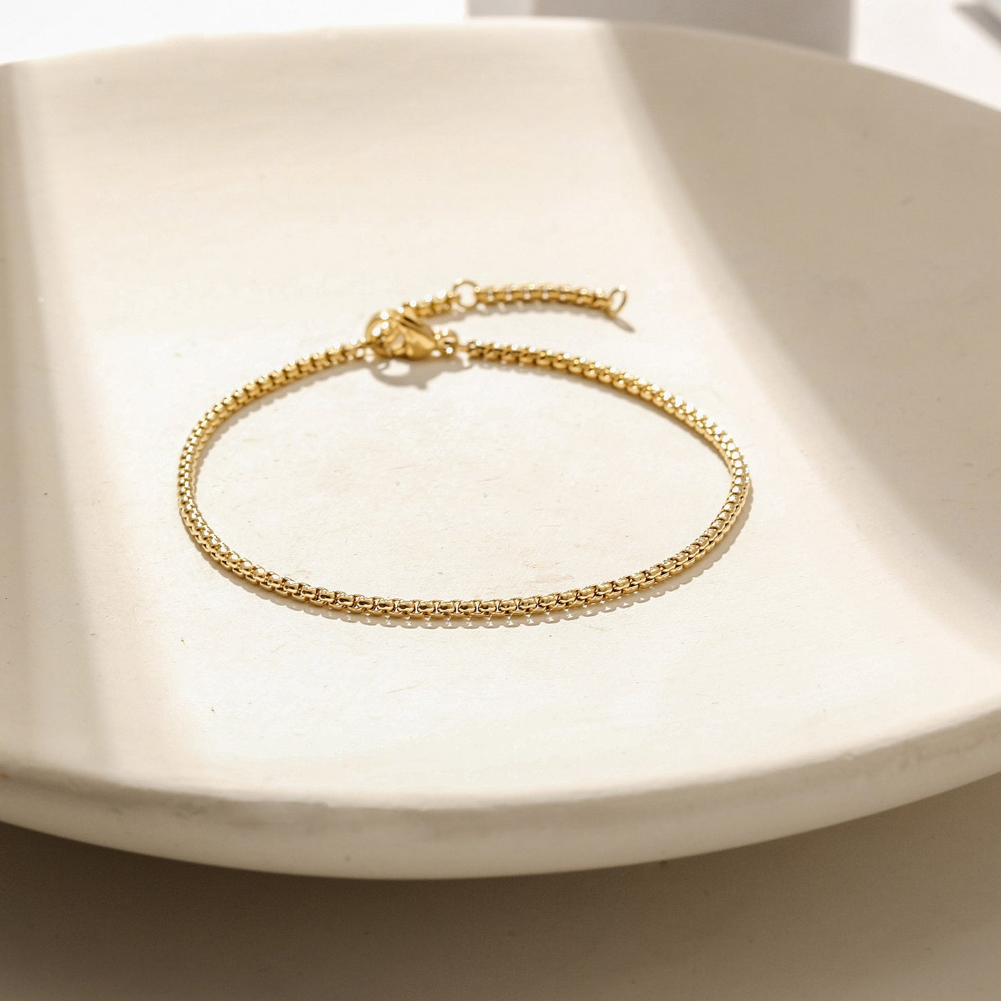 Golden chain hollow bracelet-NSB1827STGC-S-6.6