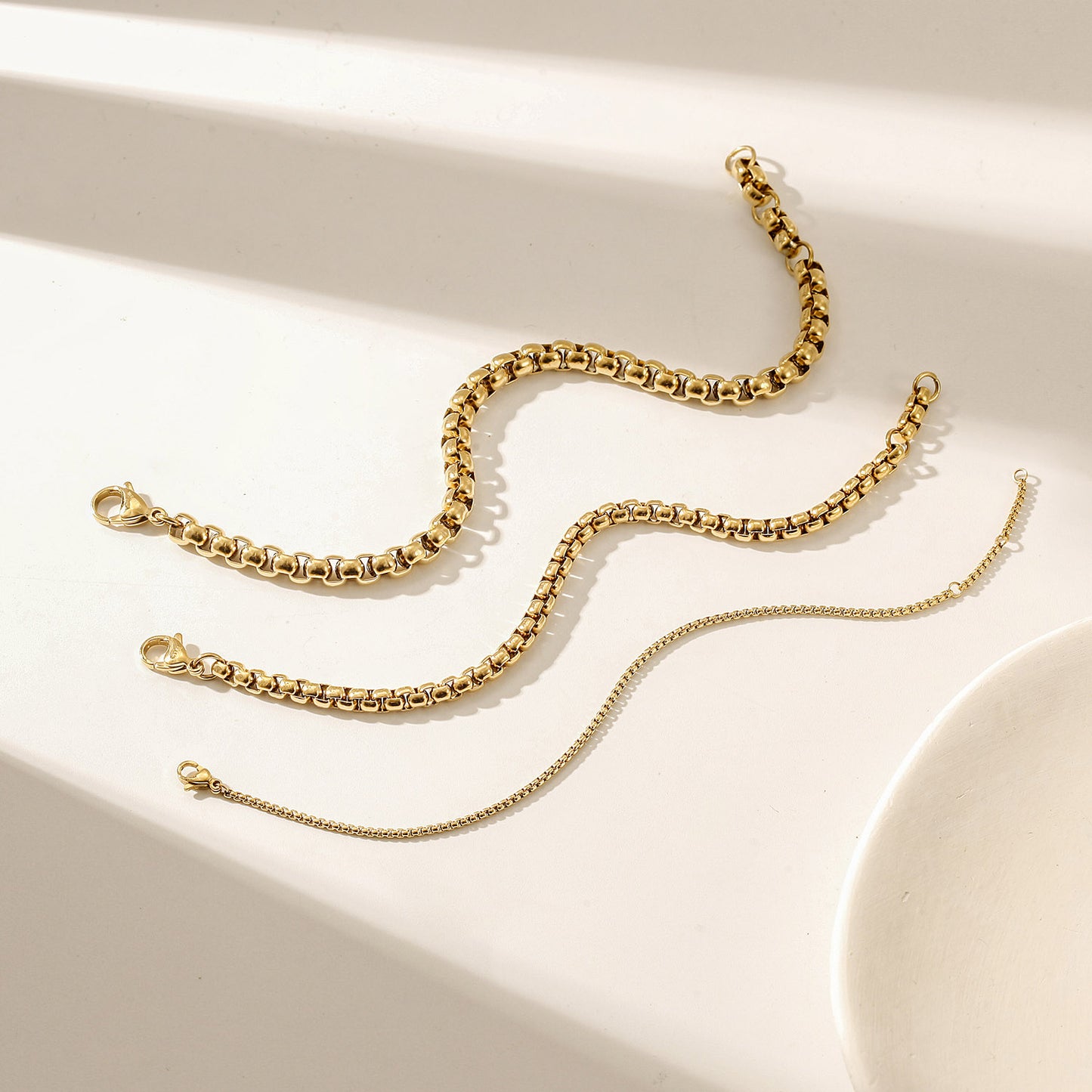 Golden chain hollow bracelet-NSB1827STGC-S-6.6