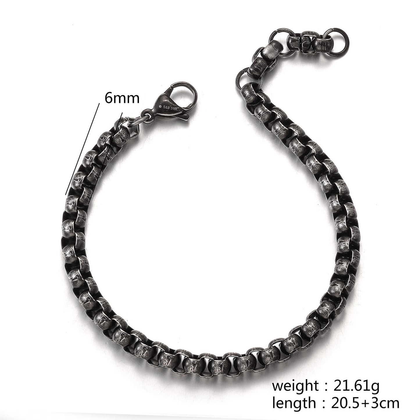 Black buckle hollow bracelet-NSB1827STSC-L-8.1