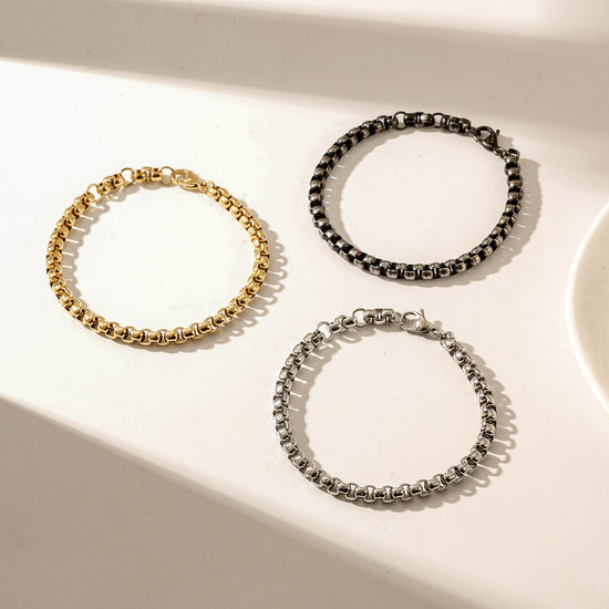 Black buckle hollow bracelet-NSB1827STSC-L-8.1