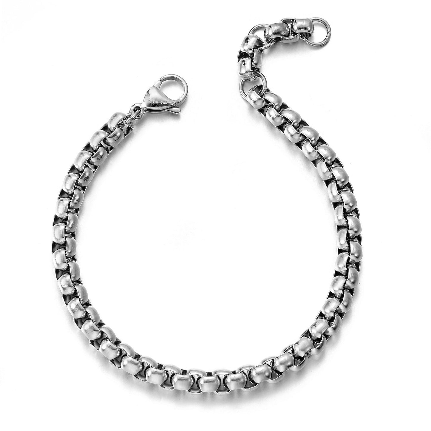 Silver buckle hollow bracelet-NSB1827STWG-L-8.1