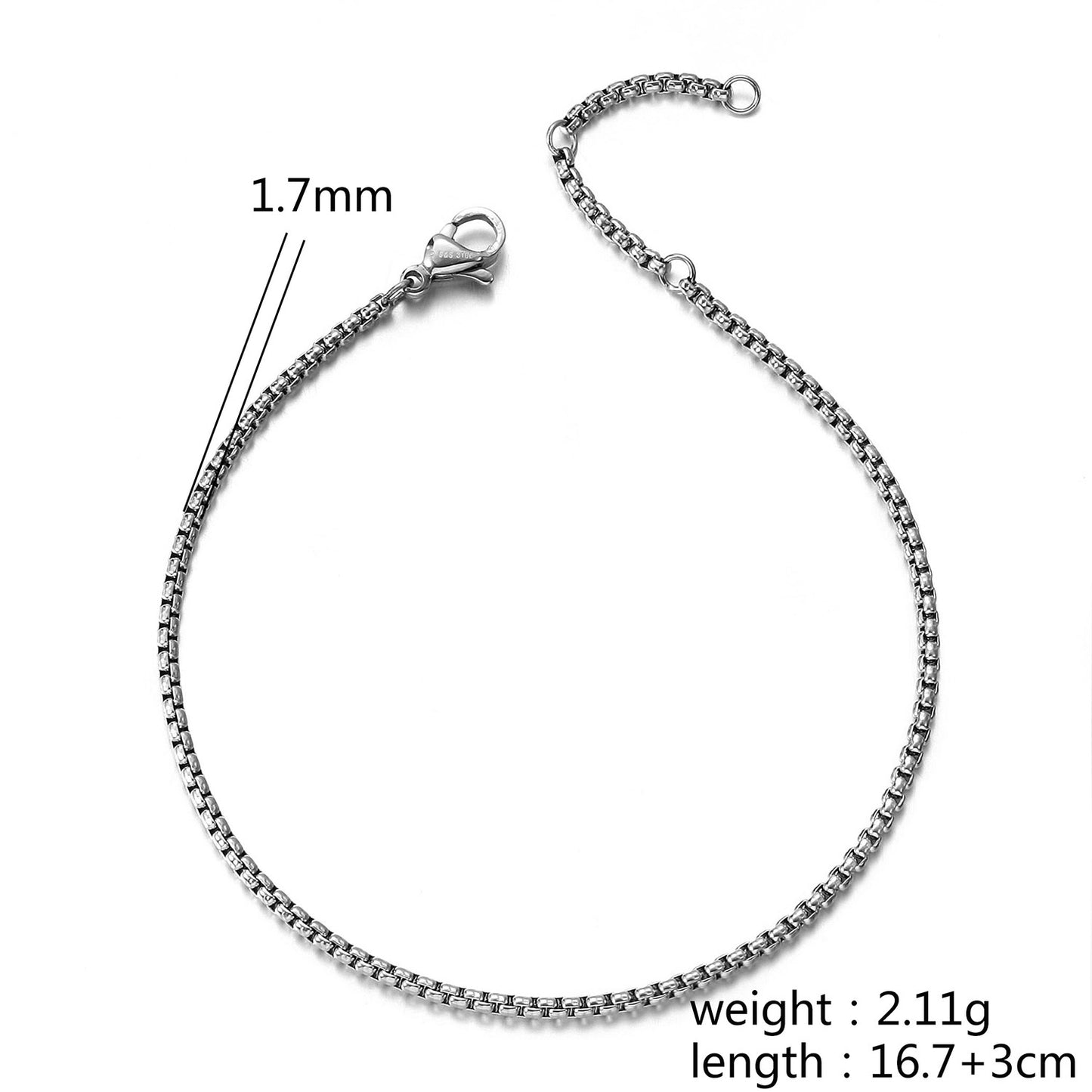 Silver chain hollow bracelet-NSB1827STWG-S-6.6