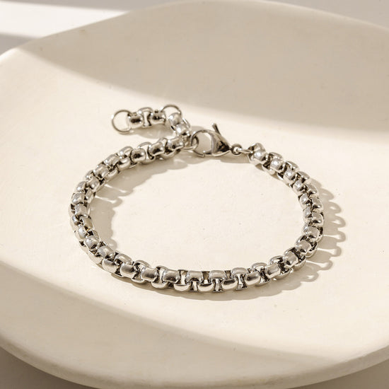 Load image into Gallery viewer, Silver buckle hollow bracelet-NSB1827STWG-L-8.1
