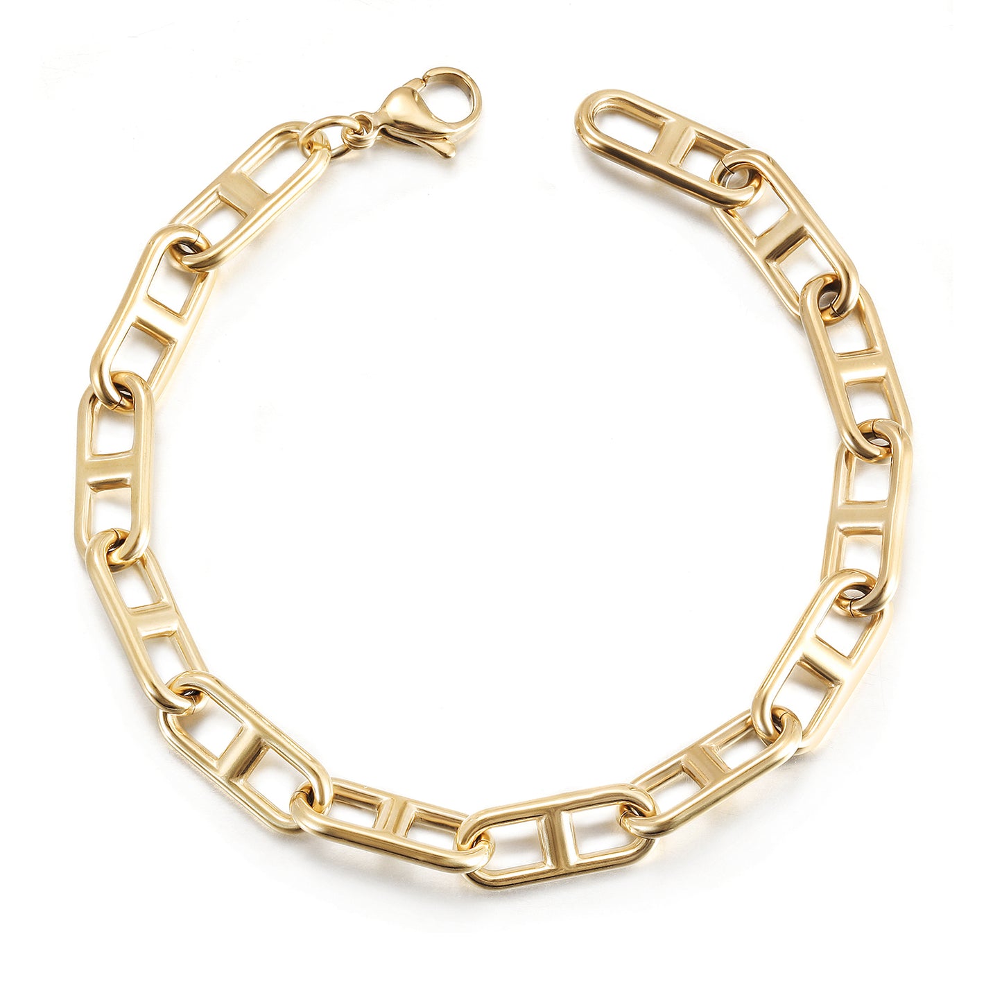 Stainless steel H-shaped bracelet-NSB1831STGC