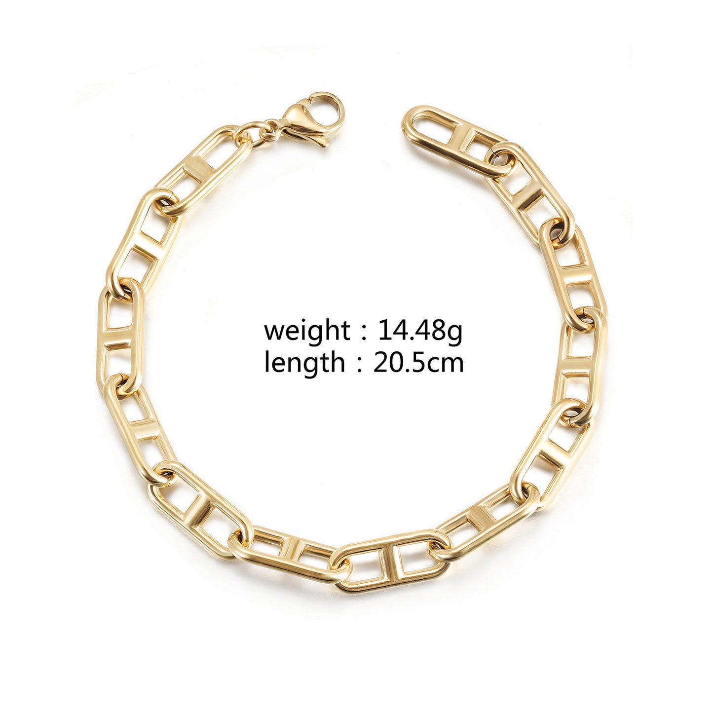 Stainless steel H-shaped bracelet-NSB1831STGC