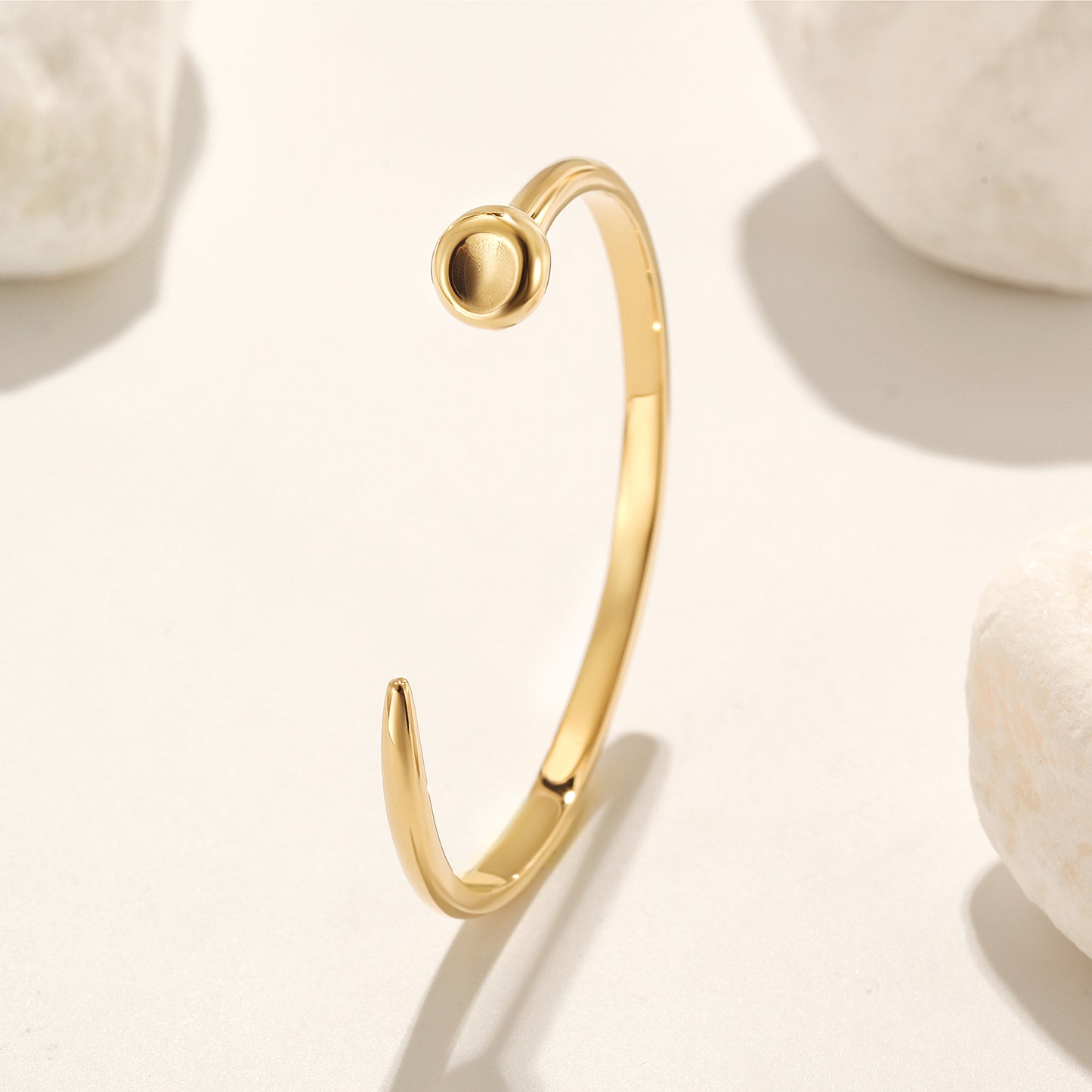 Stainless steel C-shaped smooth surface bracelet-NSB1843STGC