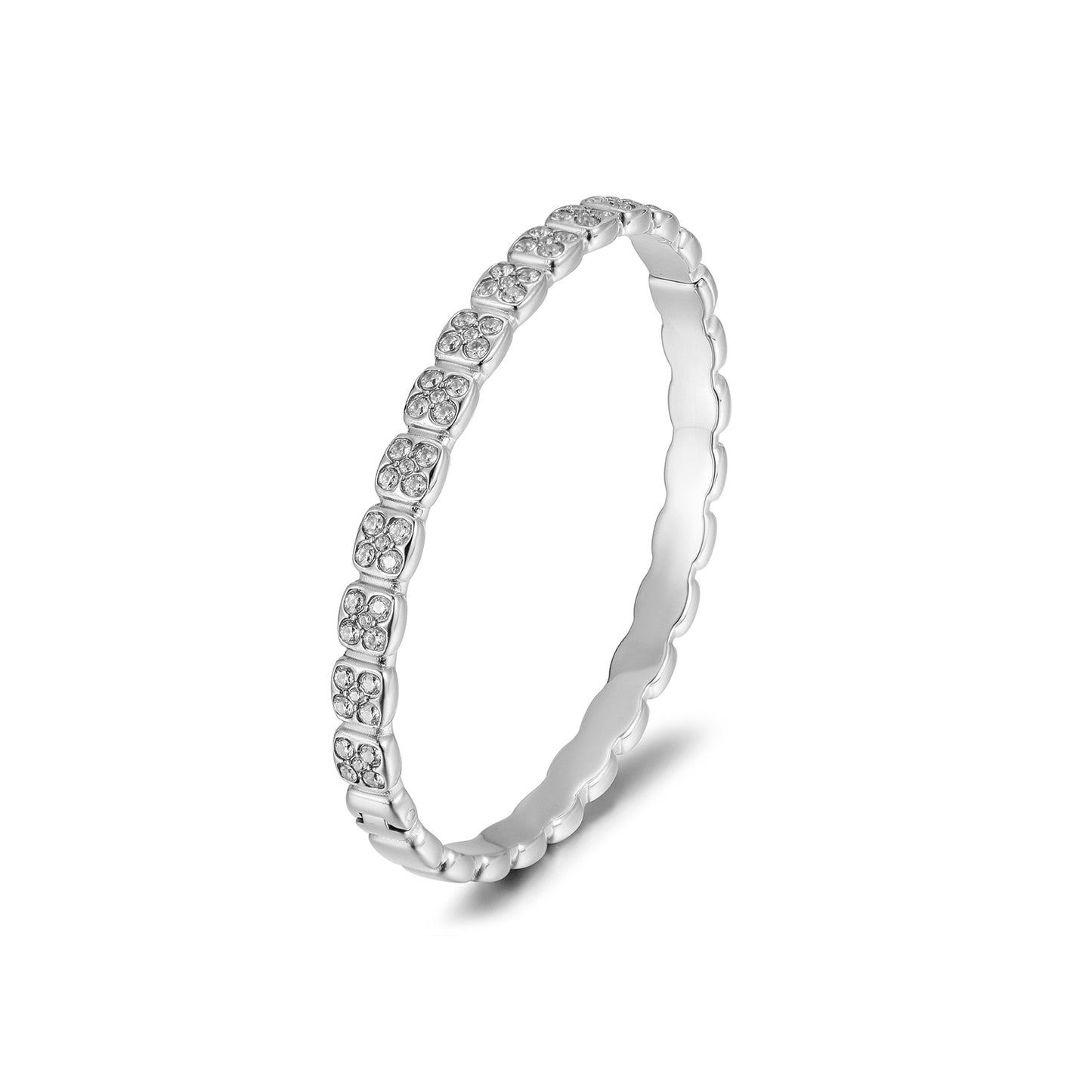 Round Flower Full Diamond Bracelet-NSB1851ST
