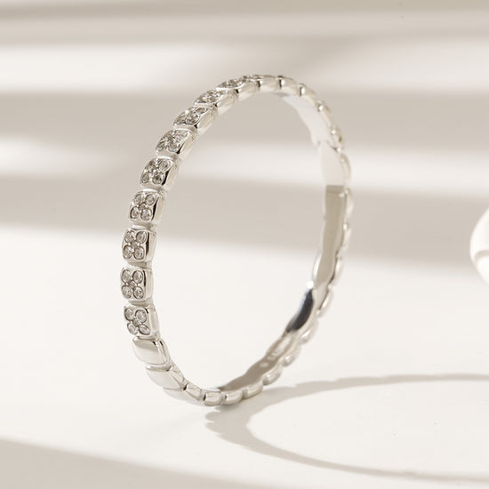 Round Flower Full Diamond Bracelet-NSB1851ST