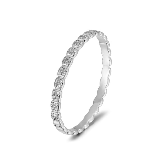 Round Flower Full Diamond Bracelet-NSB1851ST