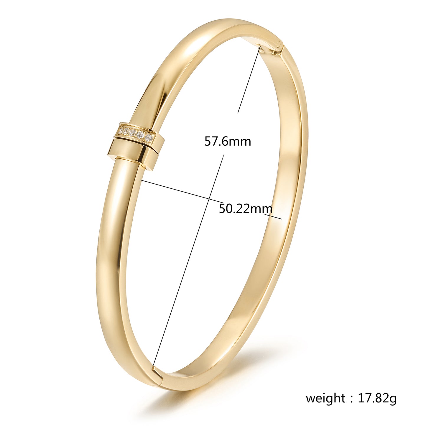 Round smooth surface bracelet-NSB1879ST