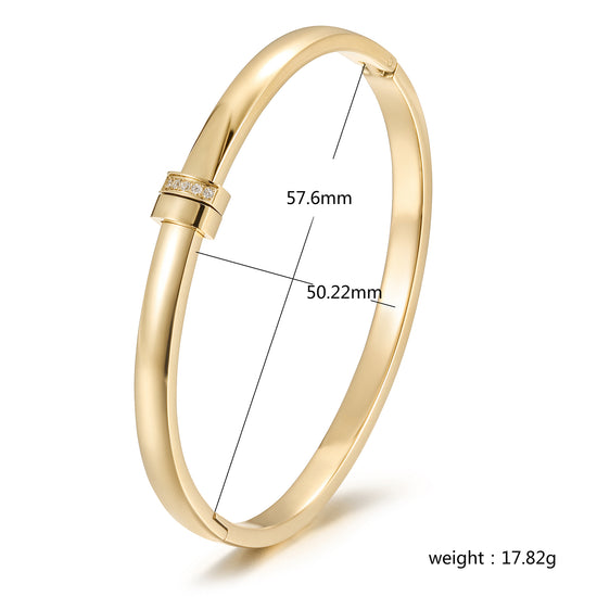 Round smooth surface bracelet-NSB1879ST