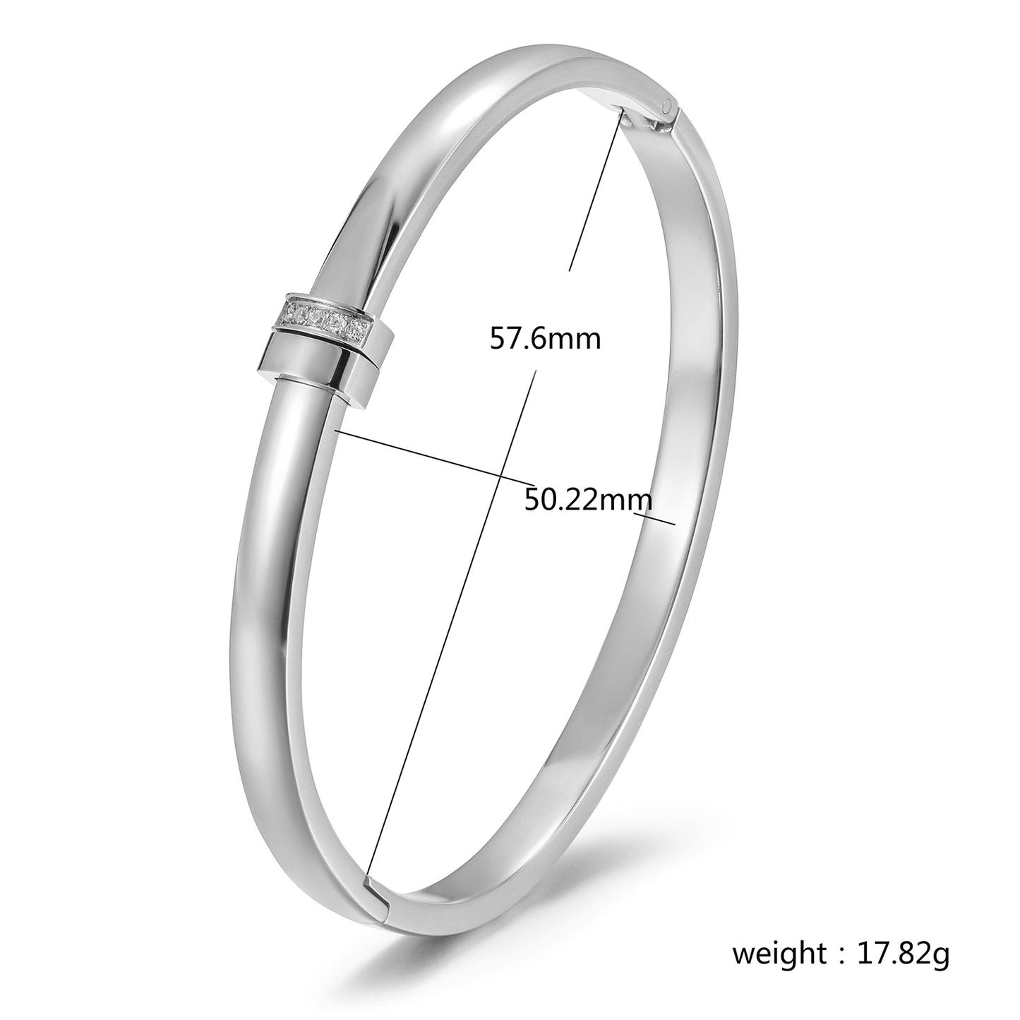 Round smooth surface bracelet-NSB1879ST