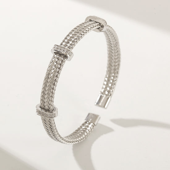 Stainless Steel Cuff with CZ