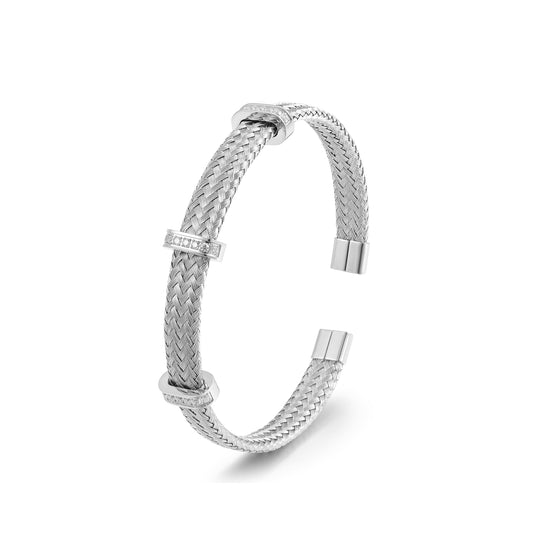 Stainless Steel Cuff with CZ