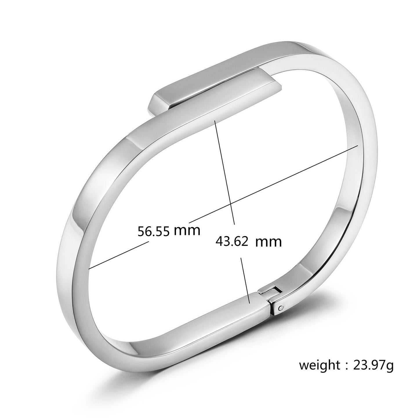 Silver stainless steel bracelet-NSB1889STWG-2