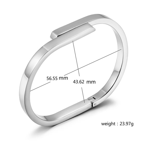 Silver stainless steel bracelet-NSB1889STWG-2