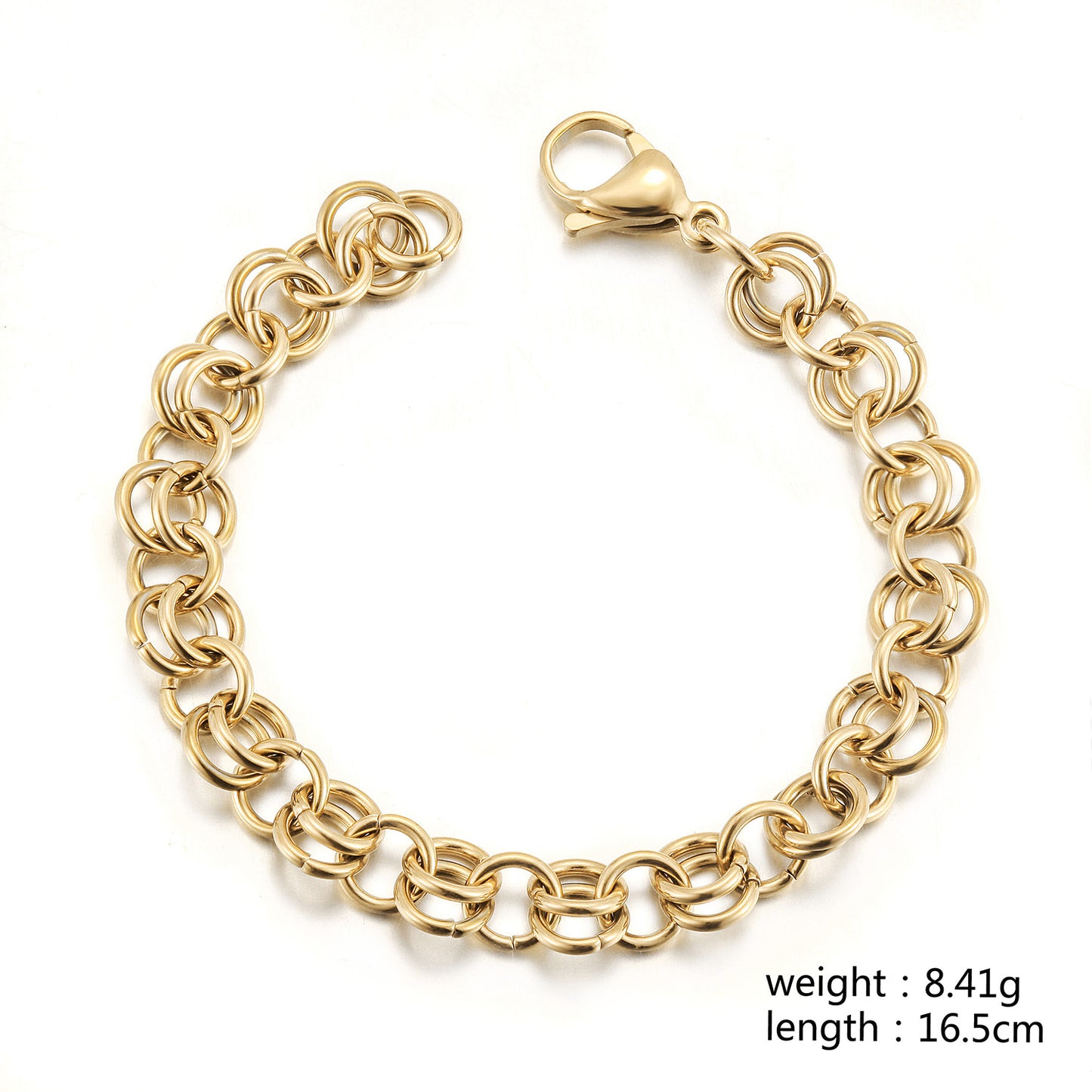 Double ring buckle hollow bracelet-NSB1893STGC