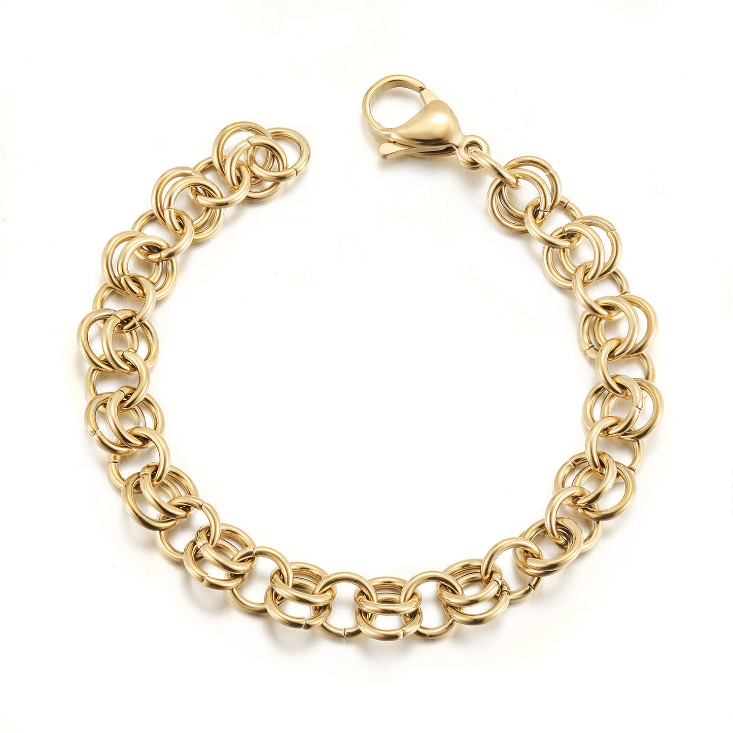 Double ring buckle hollow bracelet-NSB1893STGC