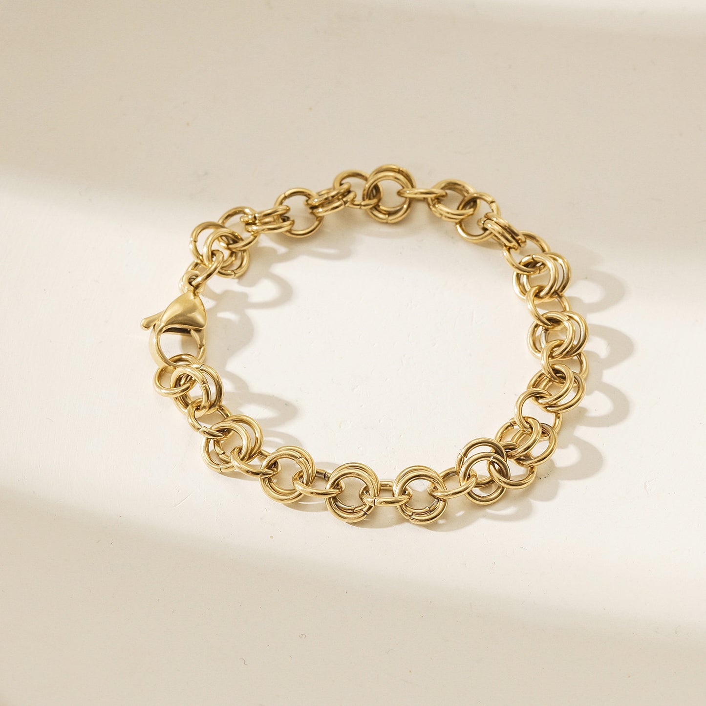 Double ring buckle hollow bracelet-NSB1893STGC
