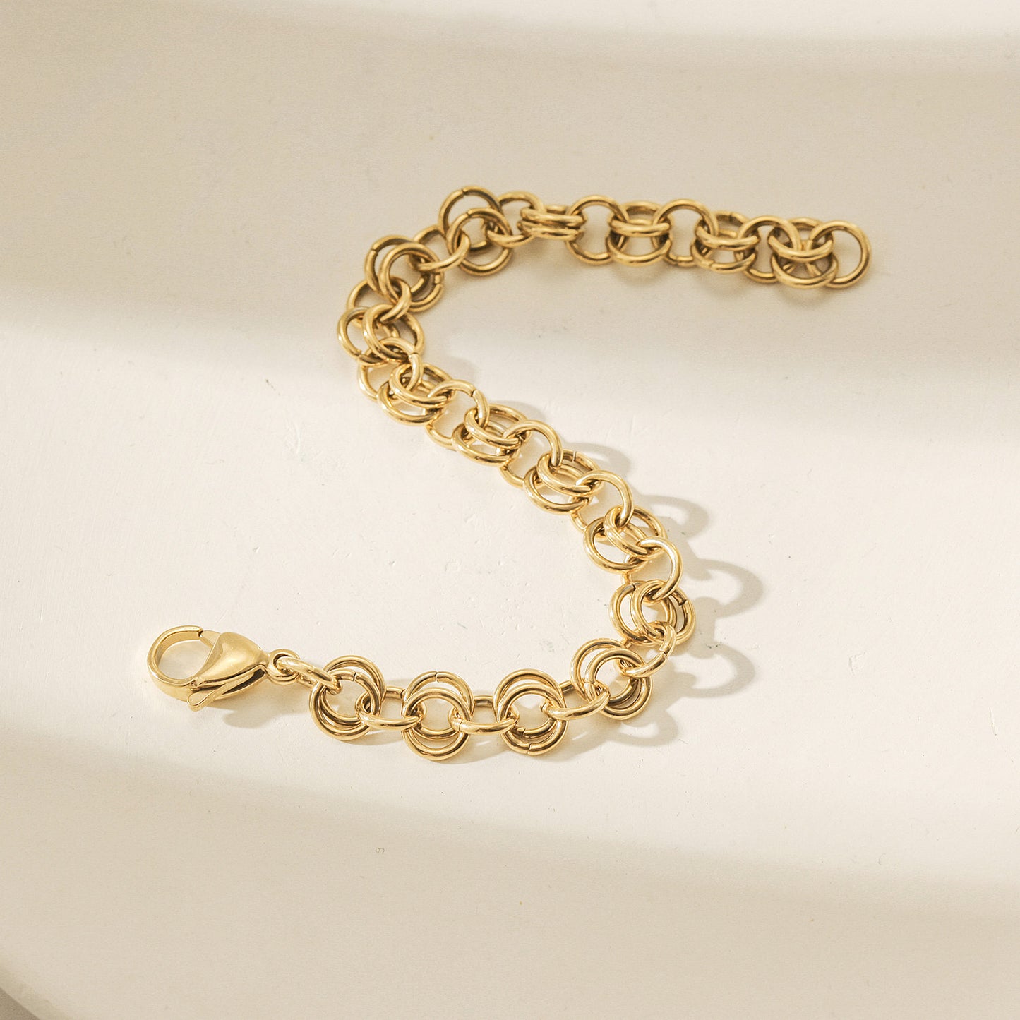 Double ring buckle hollow bracelet-NSB1893STGC