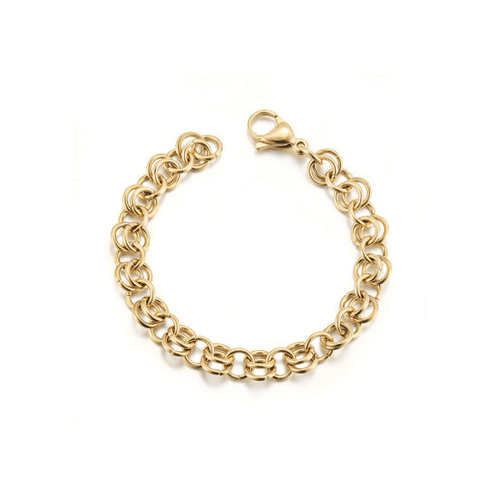 Double ring buckle hollow bracelet-NSB1893STGC