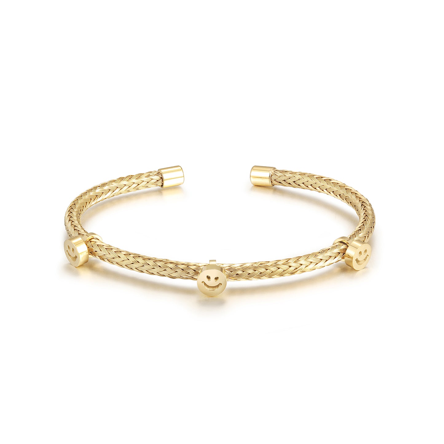 Cable smiley face bracelet-NSB1897STGC