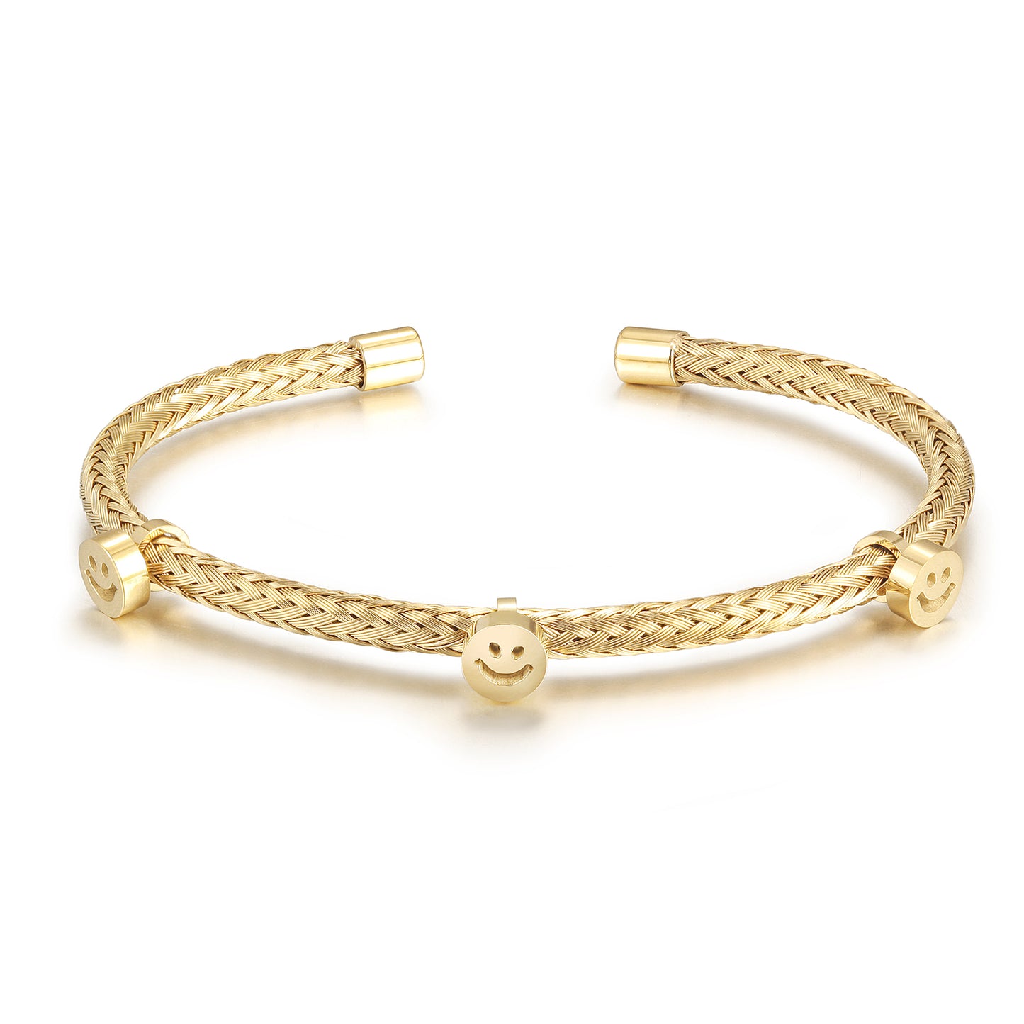 Cable smiley face bracelet-NSB1897STGC