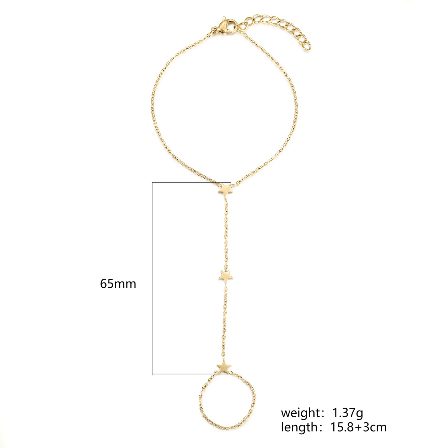 Chain pentagram bracelet-NSB1899STGC