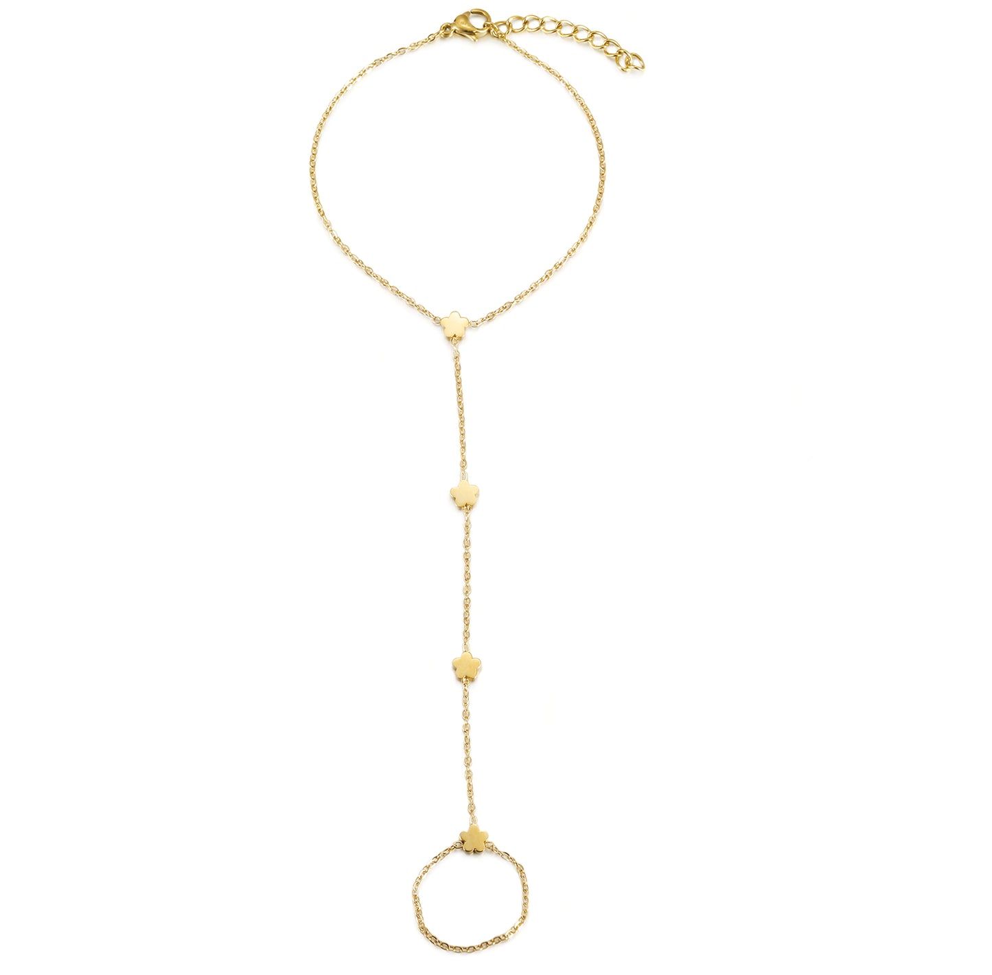 Chain flower bracelet-NSB1901STGC