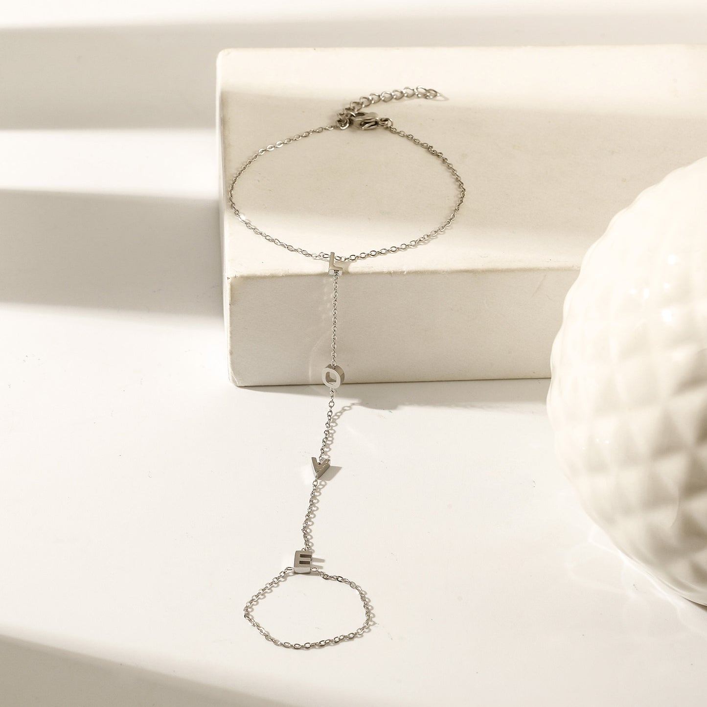 Chain letter LOVE bracelet-NSB1902STWG