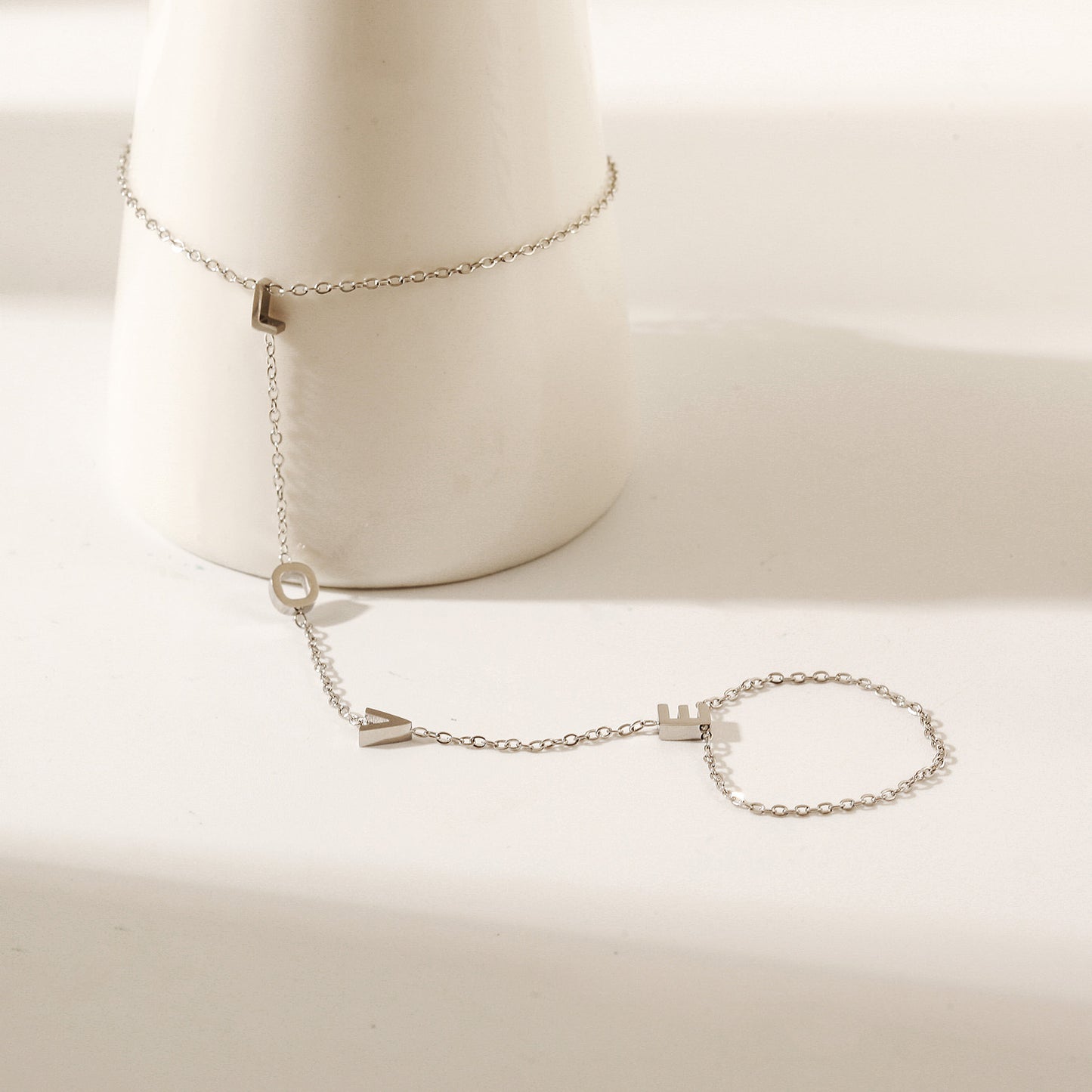 Chain letter LOVE bracelet-NSB1902STWG