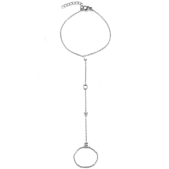 Chain letter LOVE bracelet-NSB1902STWG