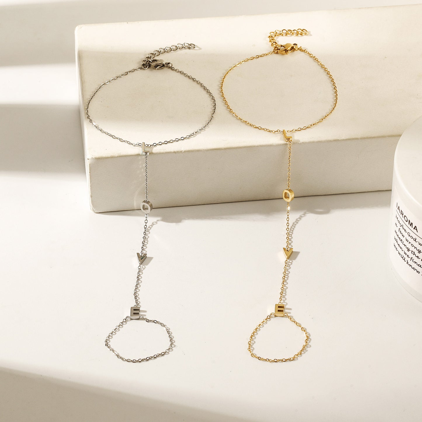 Chain letter LOVE bracelet-NSB1902STWG