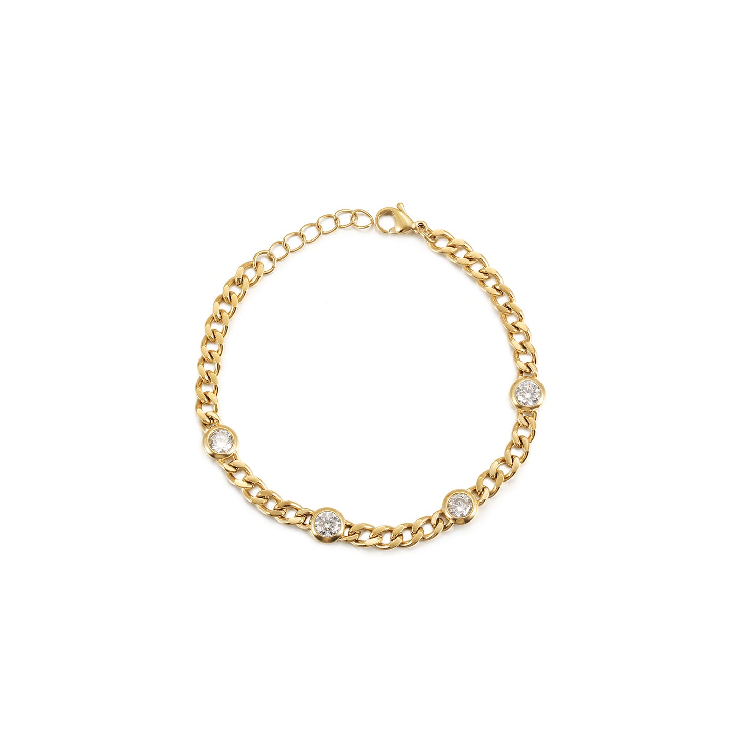 Bezel Link Chain Bracelet