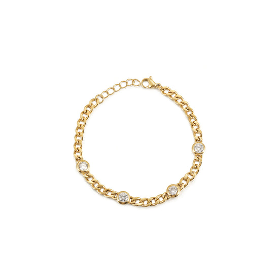 Bezel Link Chain Bracelet