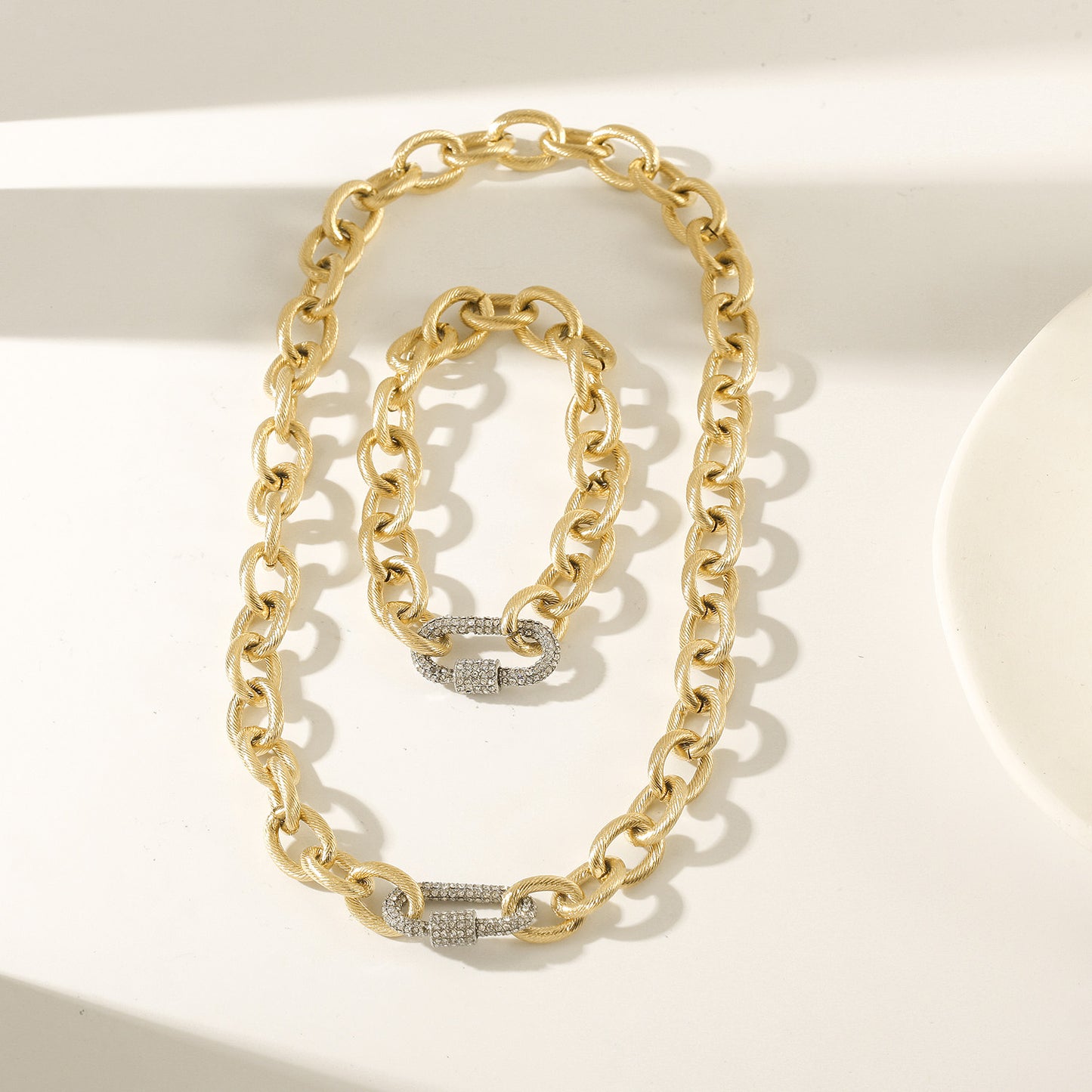 Golden Chain Bracelet-NSB1910STGCWG-8