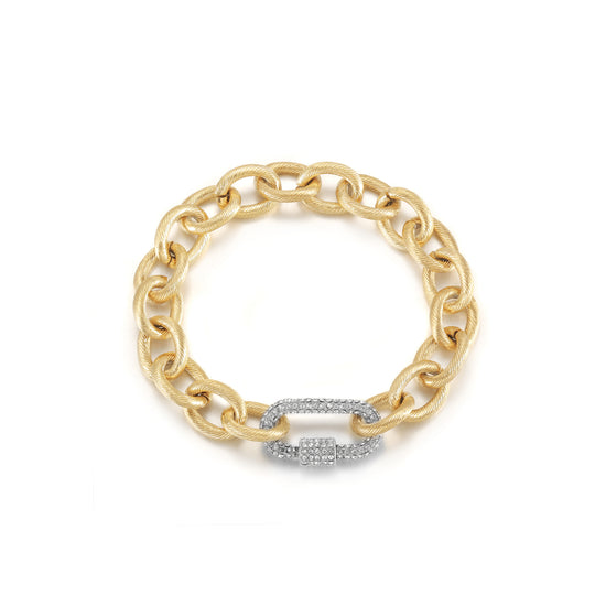 Golden Chain Bracelet-NSB1910STGCWG-8