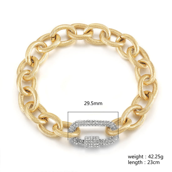 Golden Chain Bracelet-NSB1910STGCWG-8
