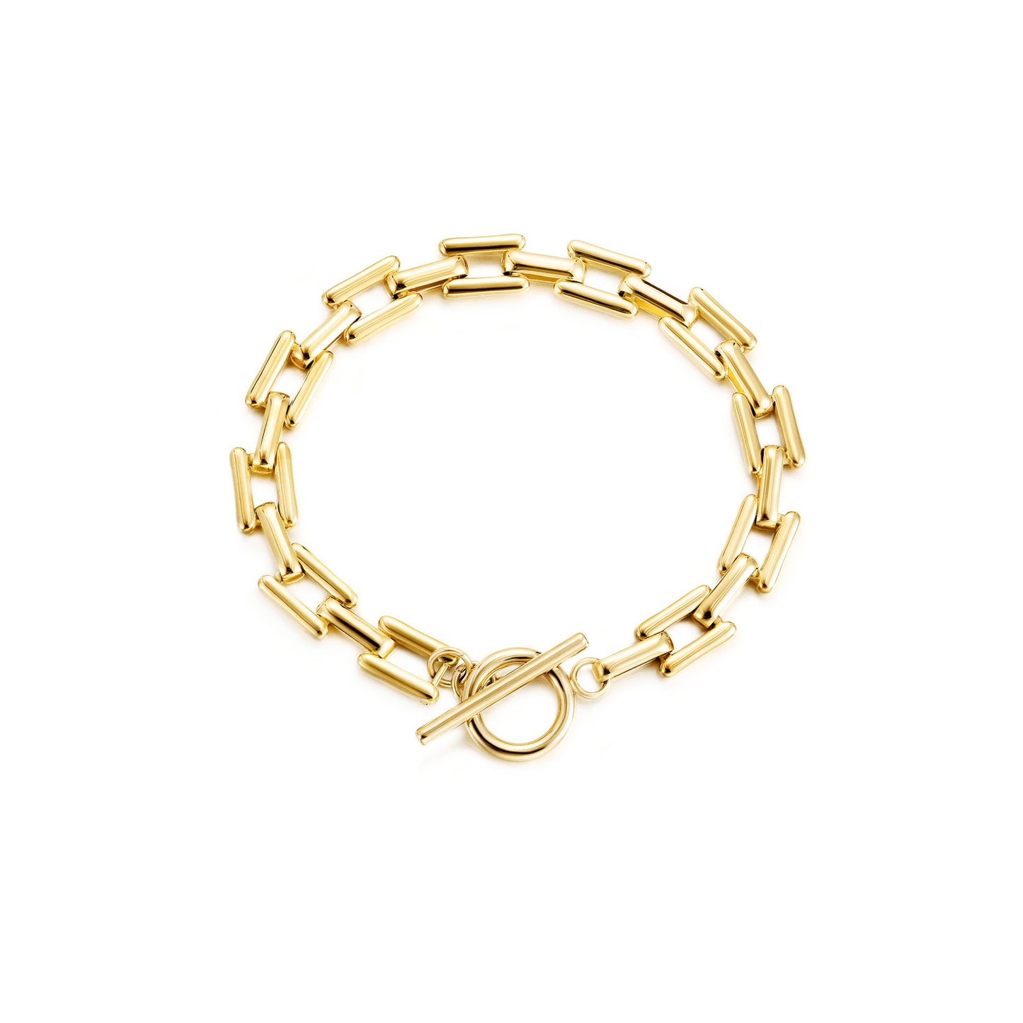 14k Gold Lock Square Bracelet