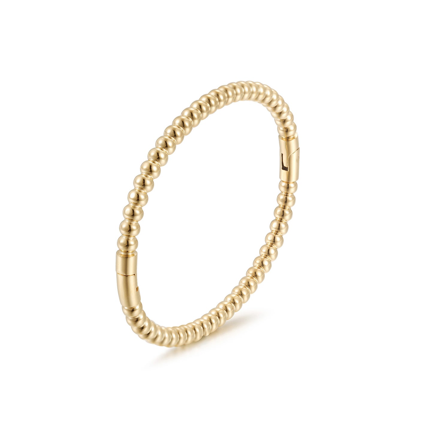 Golden round bead bracelet-NSB1913STGC