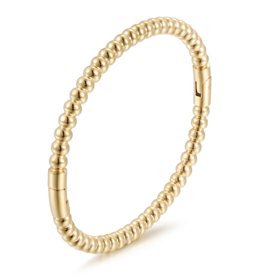 Golden round bead bracelet-NSB1913STGC