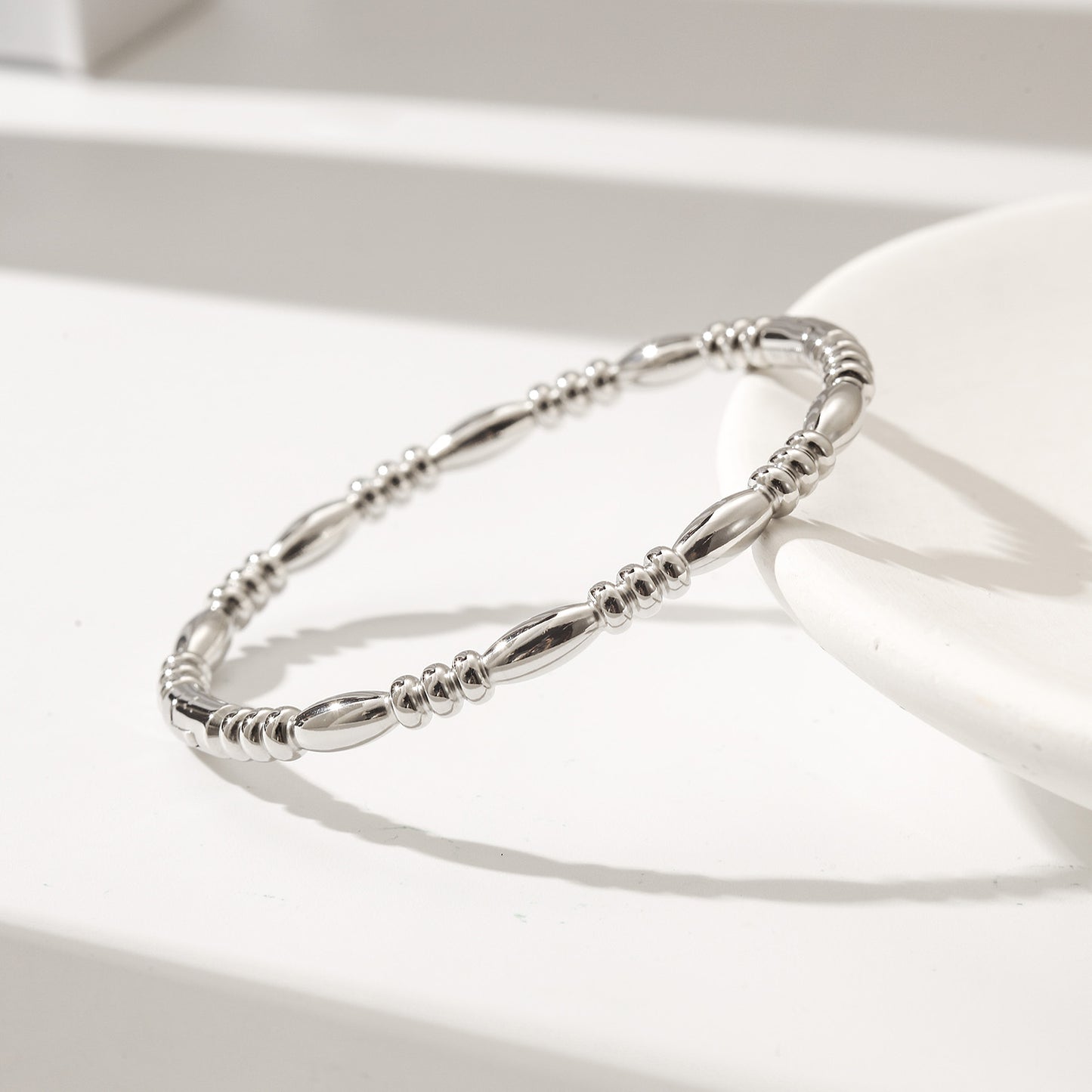 Silver stainless steel bracelet-NSB1914STWG