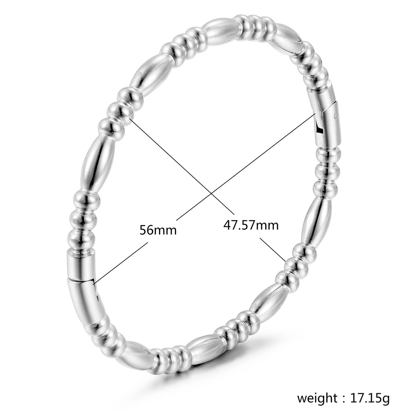 Silver stainless steel bracelet-NSB1914STWG