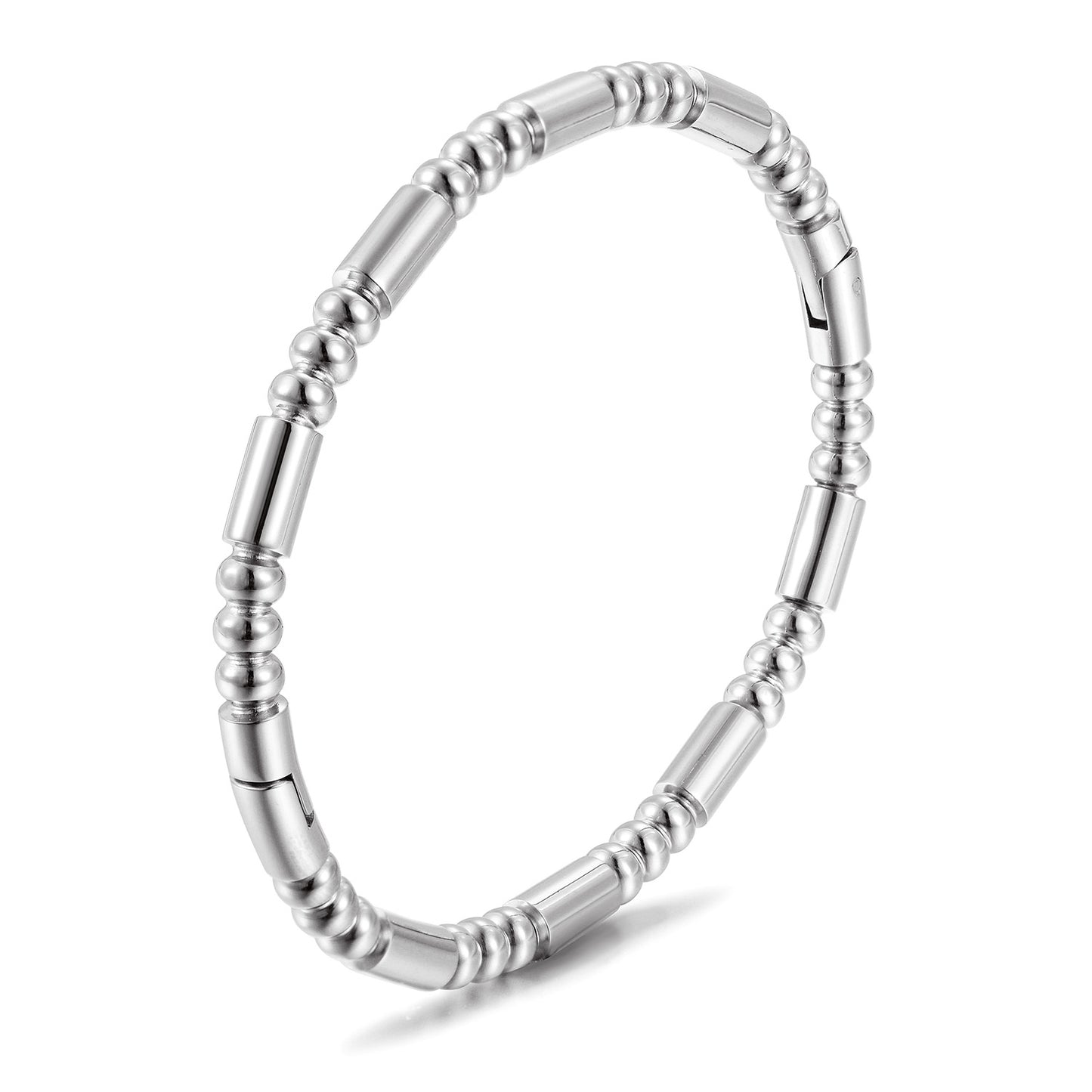 Silver stainless steel bracelet-NSB1915STWG