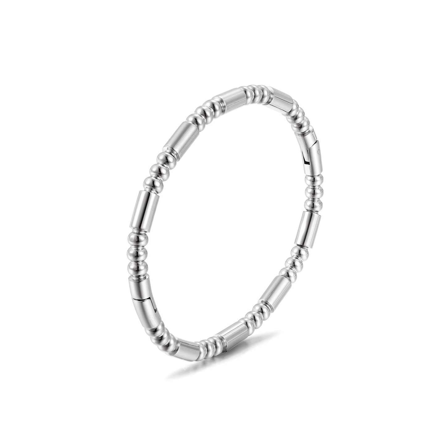 Silver stainless steel bracelet-NSB1915STWG